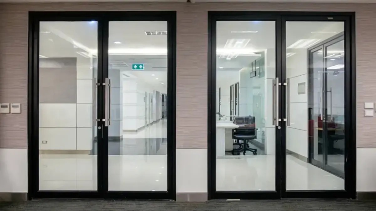 Aluminium Glazing Services in Jaipur: Commercial aluminium glazing installation on a modern building entrance