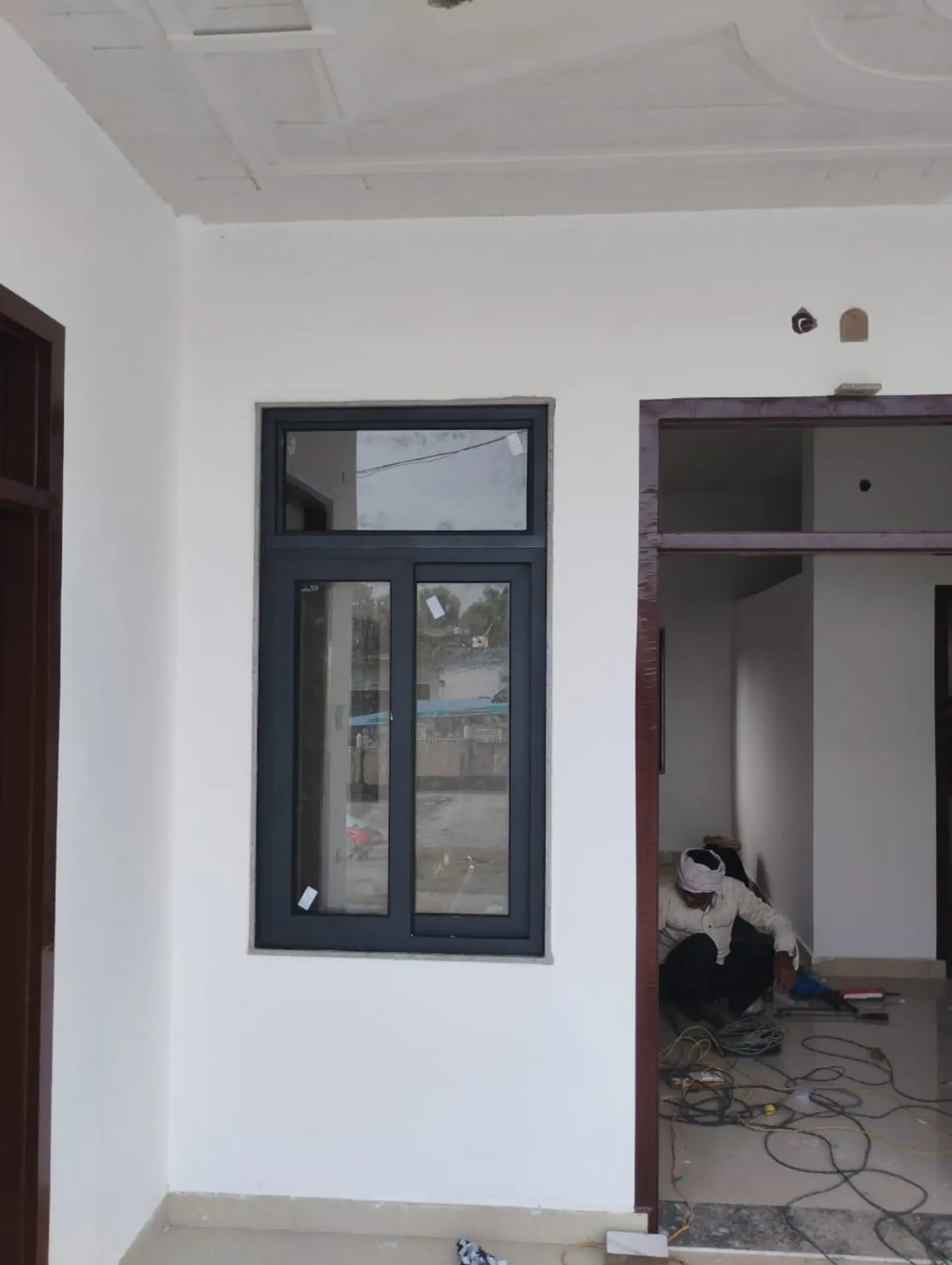 Black aluminium window design with large glass panels